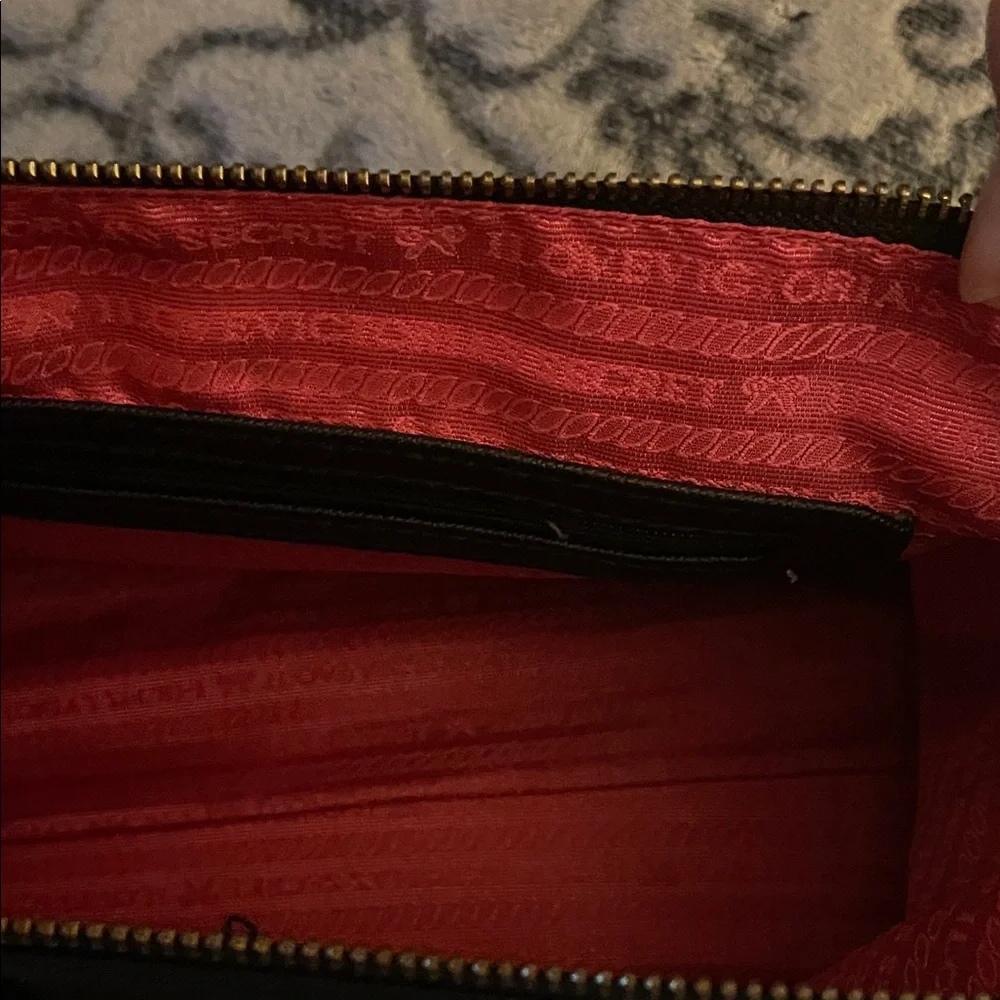 Victoria's Secret Black Tote with Red Lining and Gold Hardware - Picture 2 of 2